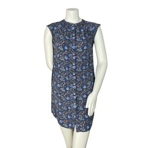 LOFT Ann Taylor Floral Dress Button Front Women Cap Sleeve NO BELT Small Petite